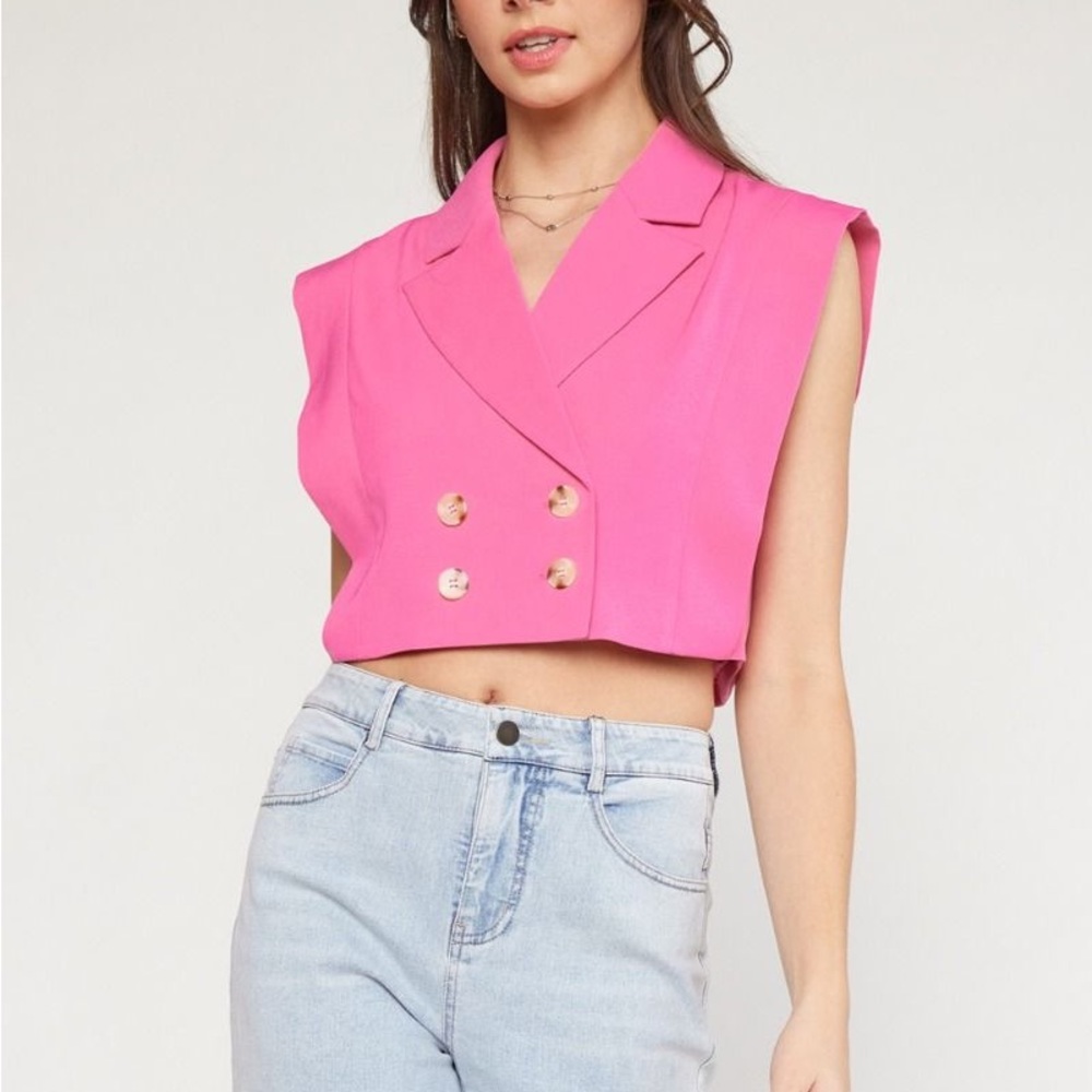 ๐Entro double breasted cropped vest ๐ - Picture 3 of 8